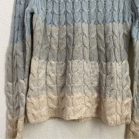Anthropologie Sparrow Ombre Cable Knit Wool Blend Sweater Size M - Picture 8 of 13